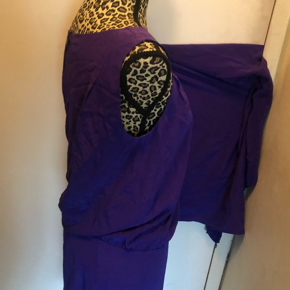 BCBGMaxAzria purple size xxs asymmetrical wing - Picture 7 of 8